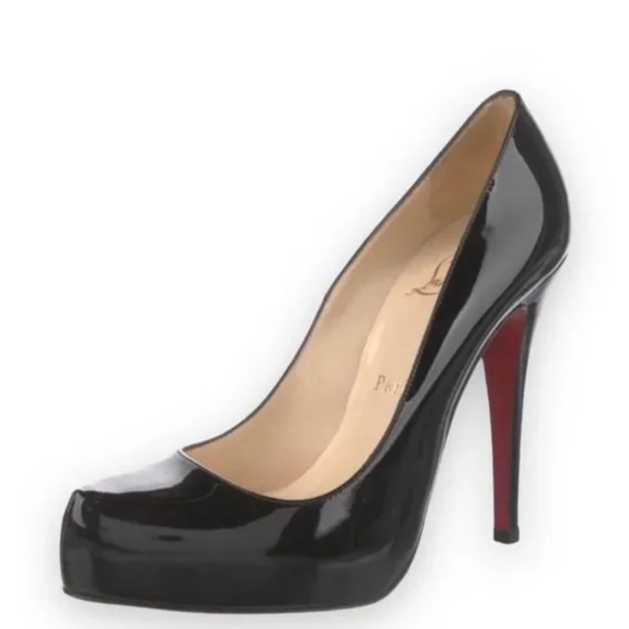 Christian Louboutin Rolando 120mm Black Patent Leather Platform Pump Women’s 38 - Picture 1 of 11